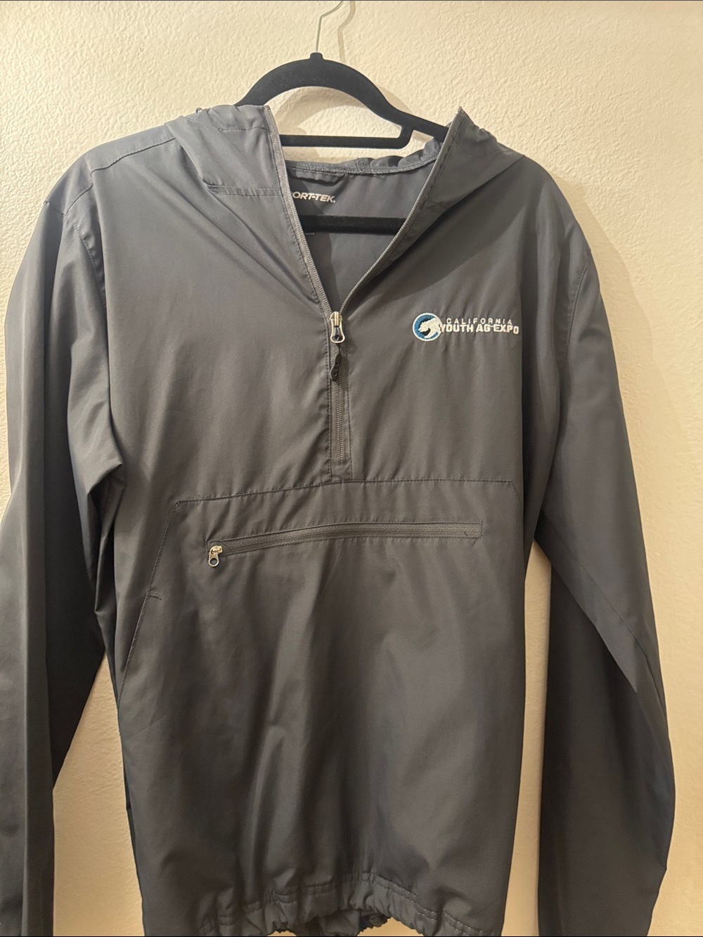 Sport-Tek Black/Gray Half-Zip Hooded Pullover